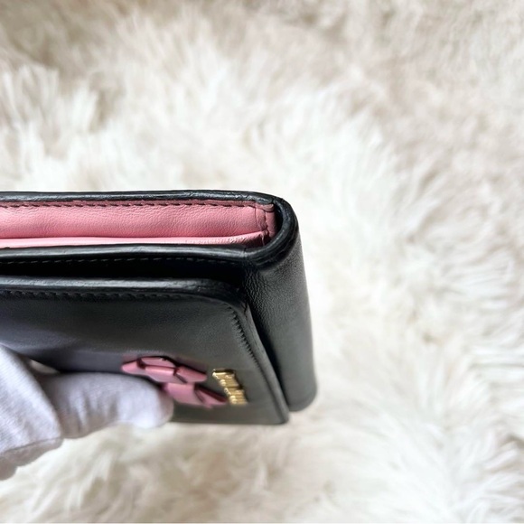 MIU MIU miu miu Bifold Wallet Wallet Genuine Leather Ladies authentic - Picture 4 of 11